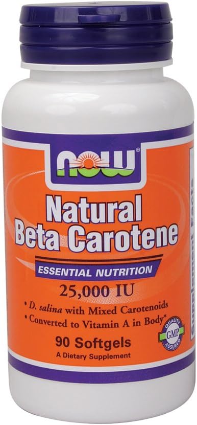 6 Pack of Now Foods Beta Carotene Softgels - Natural Source of Beta Carotene - 90 Softgels