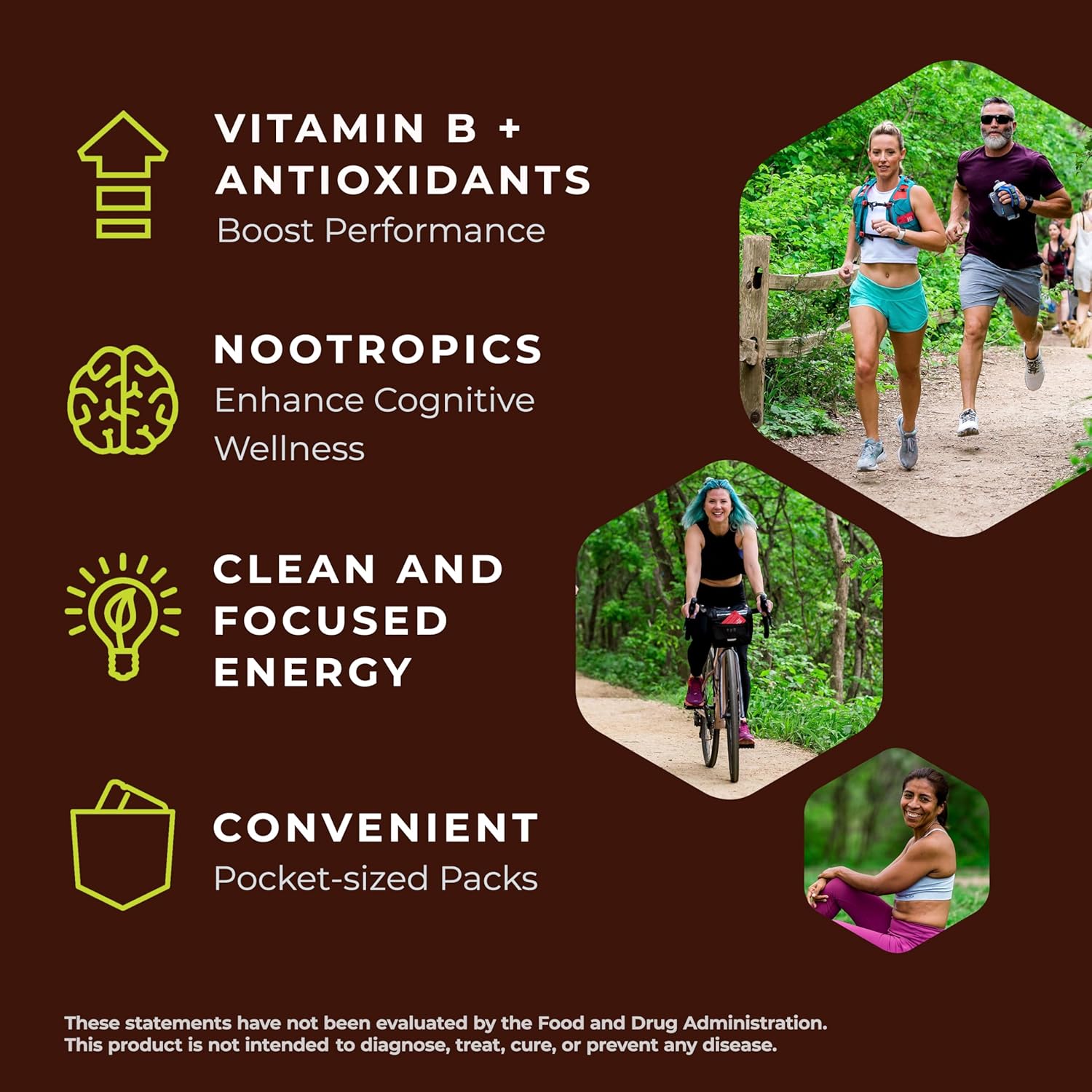 6-Pack of SGC Seattle Gummy Company Vegan Energy Gummies, Coconut Pineapple Mocca Flavor, Plant-Based Nootropic with 200mg Caffeine