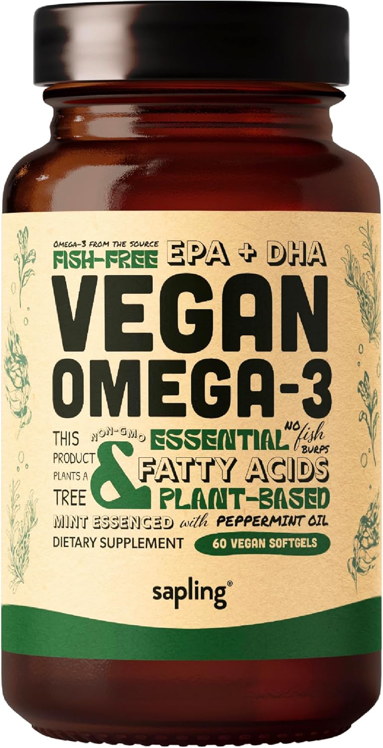 60 & 180 Softgels Bundle: Vegan Omega 3 with B Complex Vitamins - Plant Based DHA & EPA Fatty Acids, Whole Food Blend