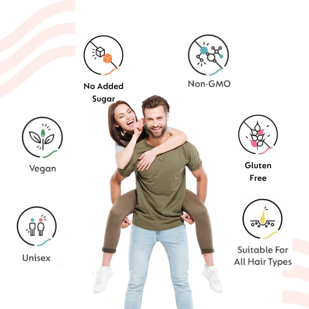 60 Ace Nutrimony Balanced Biotin Gummies for Hair Growth - Vegan Hair Skin and Nails Vitamins for Men & Women, Gluten Free