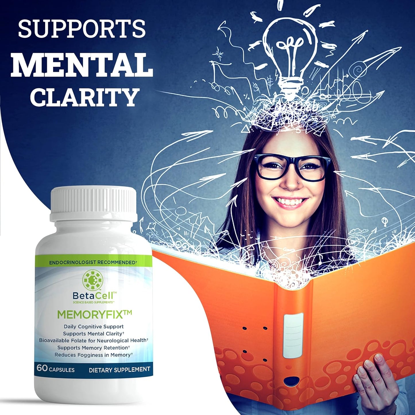 60 BETACELL Memoryfix Brain Supplement Capsules for Enhanced Cognitive Function and Memory Boost