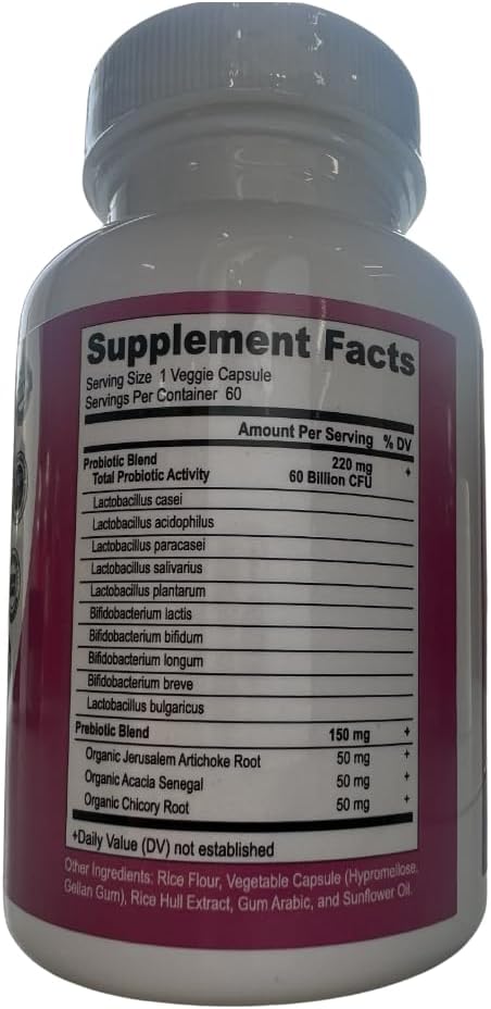 60 Billion Probiotic Capsules by Pacifixsllc: Advanced Delivery System for Immune Support & Digestive Wellness in Men & Women