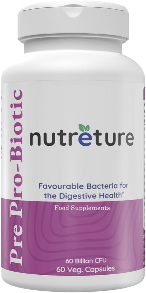 60 Billion Probiotics for Men - 60 Capsules Men's Probiotic Supplement with Prebiotics for Gut and Digestive Health