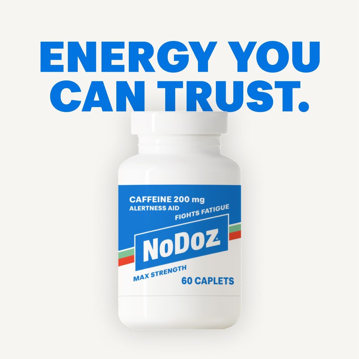 60 Caplets of NoDoz 200mg Caffeine Pills for Maximum Strength Boost