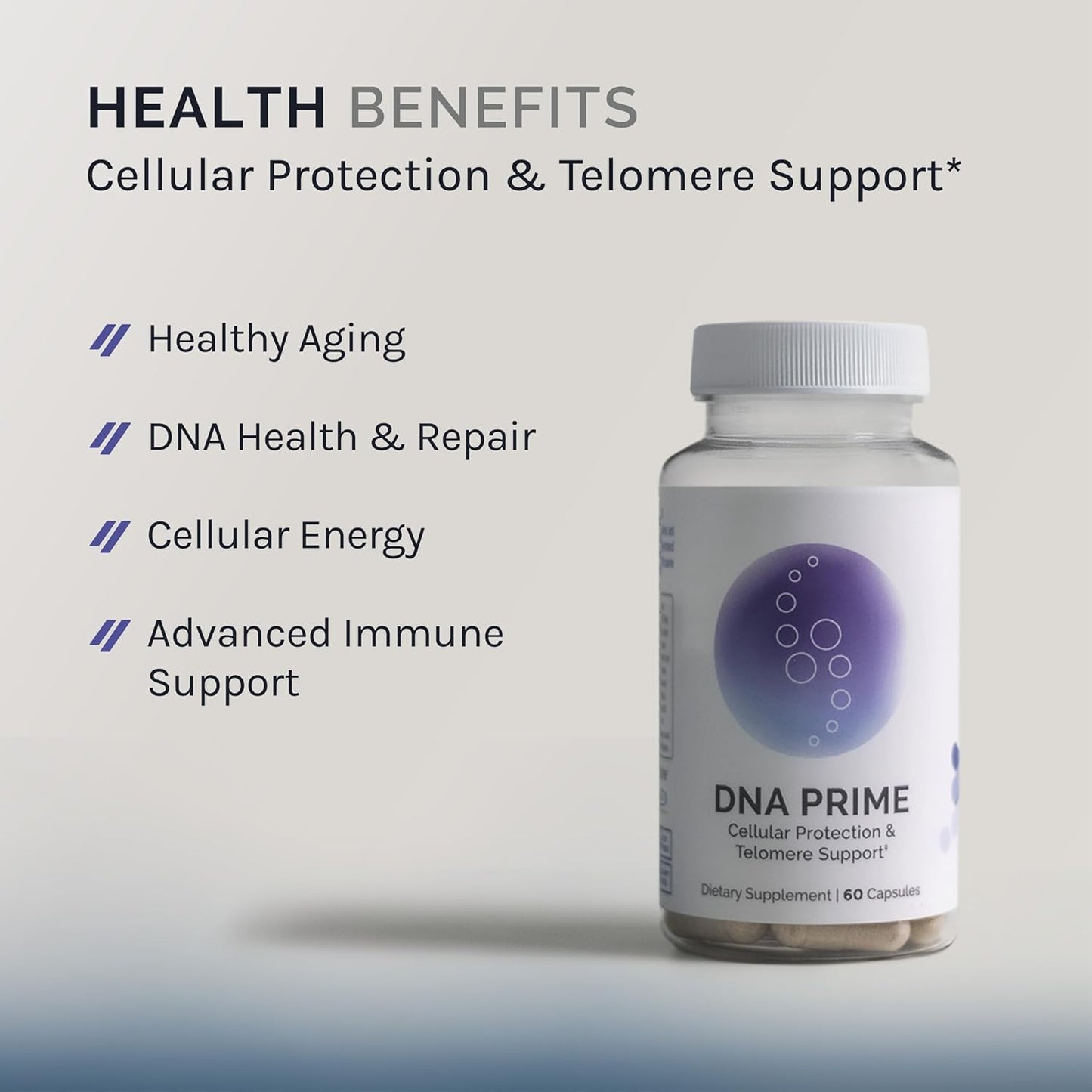 60 Capsules InfiniWell DNA Prime Cellular Protection & Telomere Support - Cell Function & Aging Dietary Supplement - AC-11 Cat's Claw Extract - NMN Alternative - 30 Day Supply