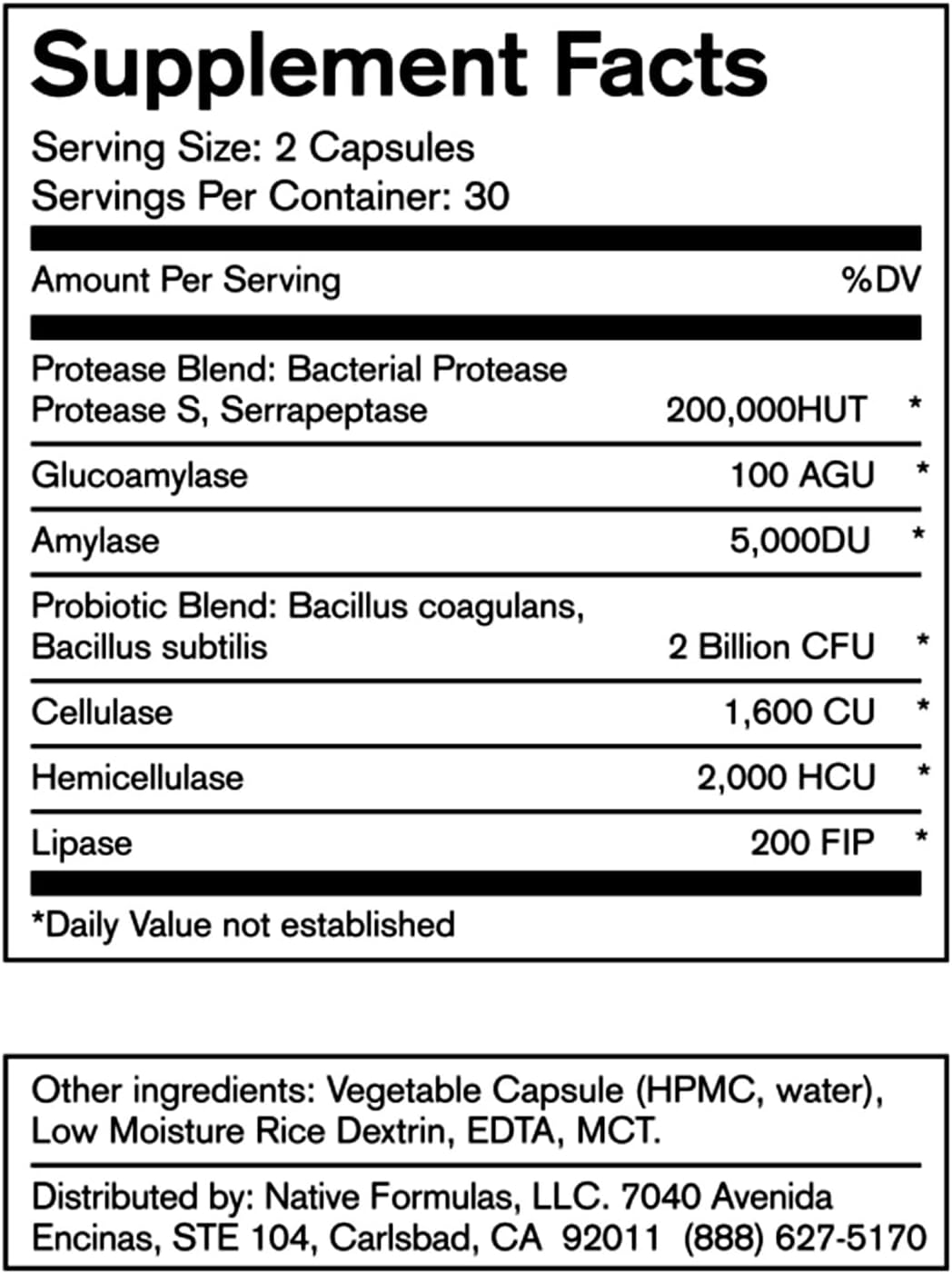 60 Capsules Native Formulas Restore 3 Enzyme & Probiotic Supplement - Biofilm Disruption Aid for GI Health, Fibromyalgia, Gut Flora
