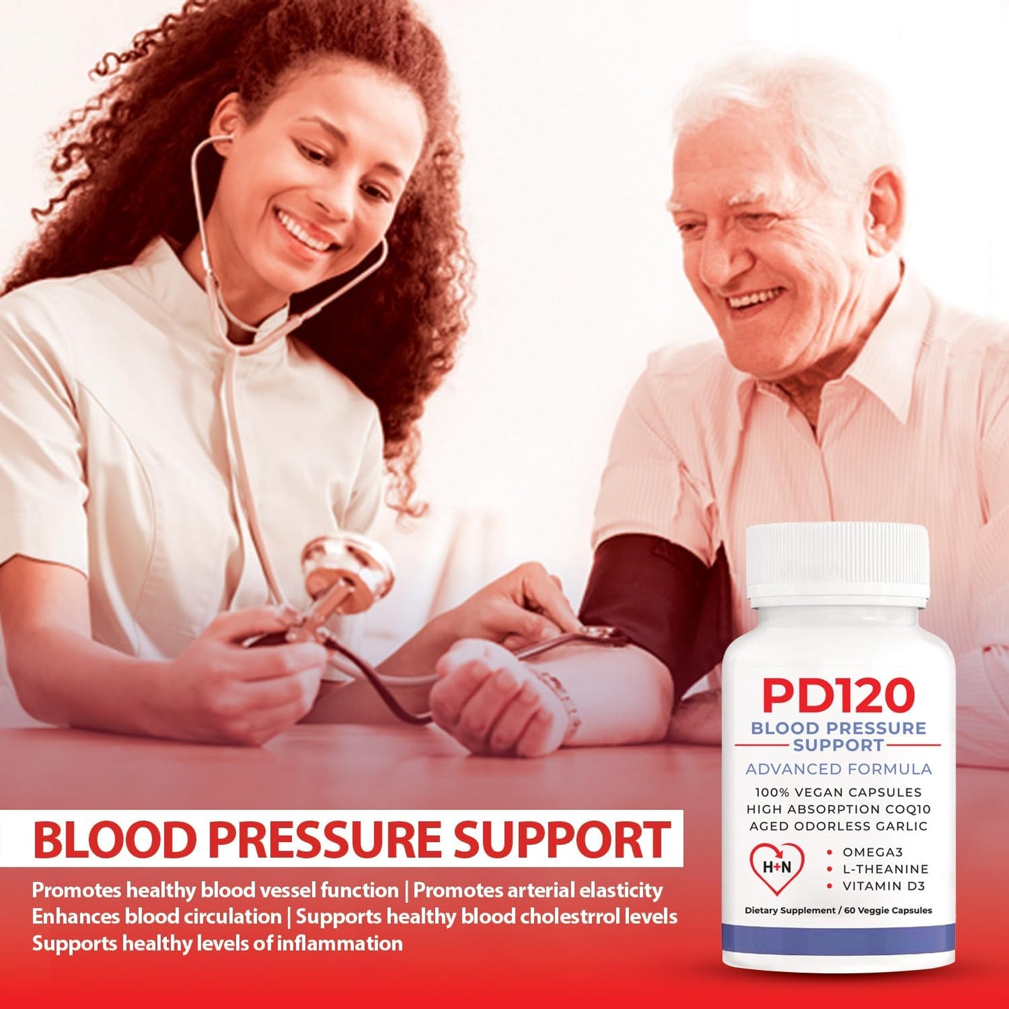 60 Capsules of Black Garlic Extract with COQ10 for Blood Pressure Support - PD120 Blood Pressure Supplements