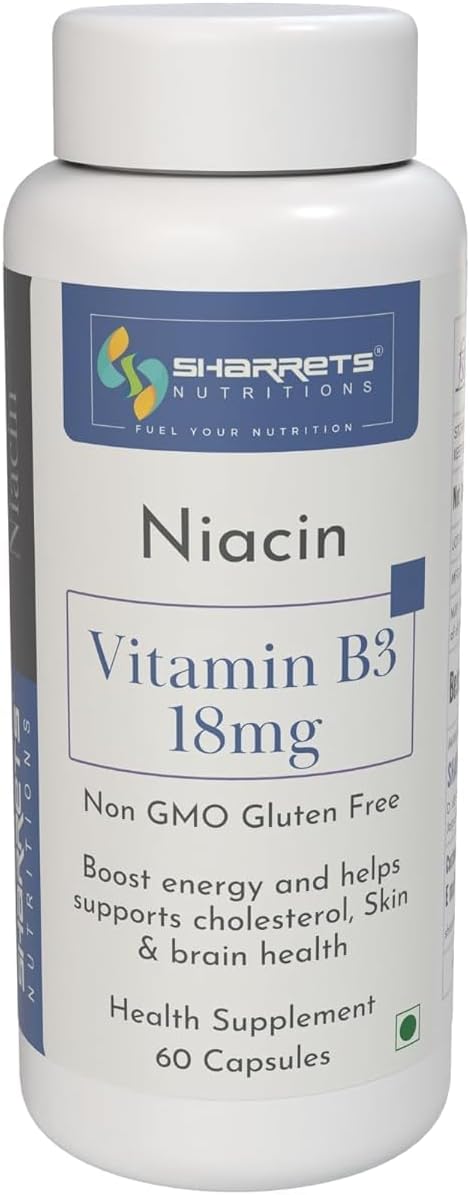 60 Capsules of Energy-Boosting Generic Niacin (Vitamin B3) Supplement