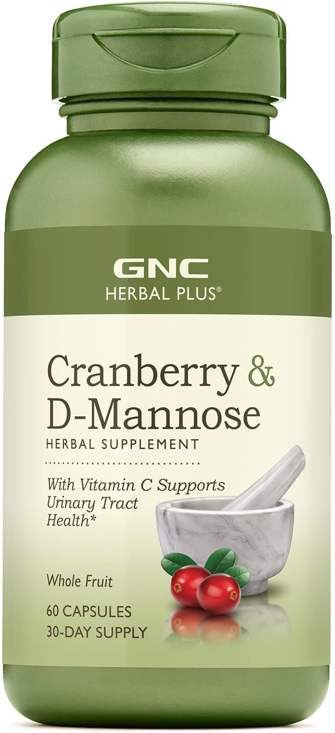 60 Capsules of GNC Herbal Plus Cranberry D-Mannose Supplement