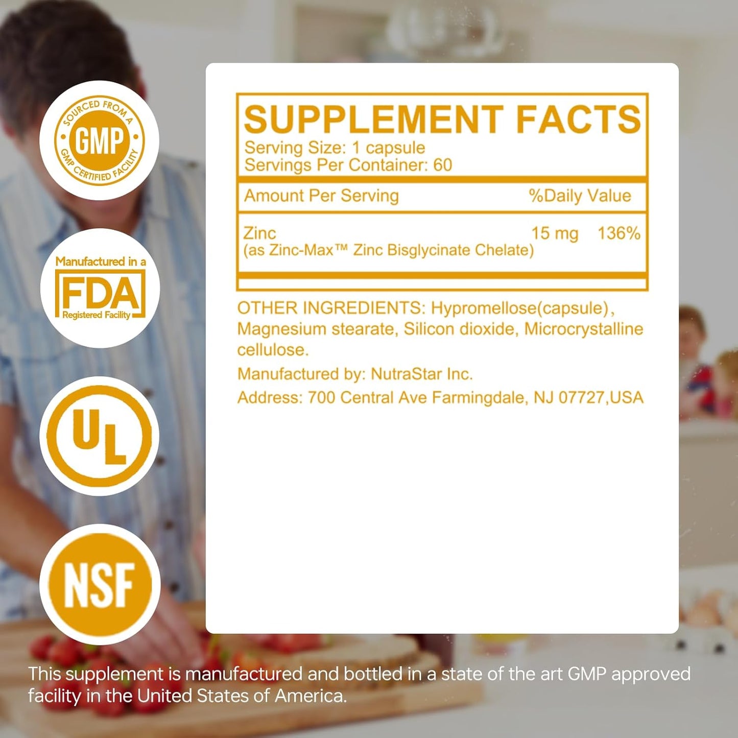 60 Capsules of HUJ Zinc: Powerful Antioxidant for Immune System Boost