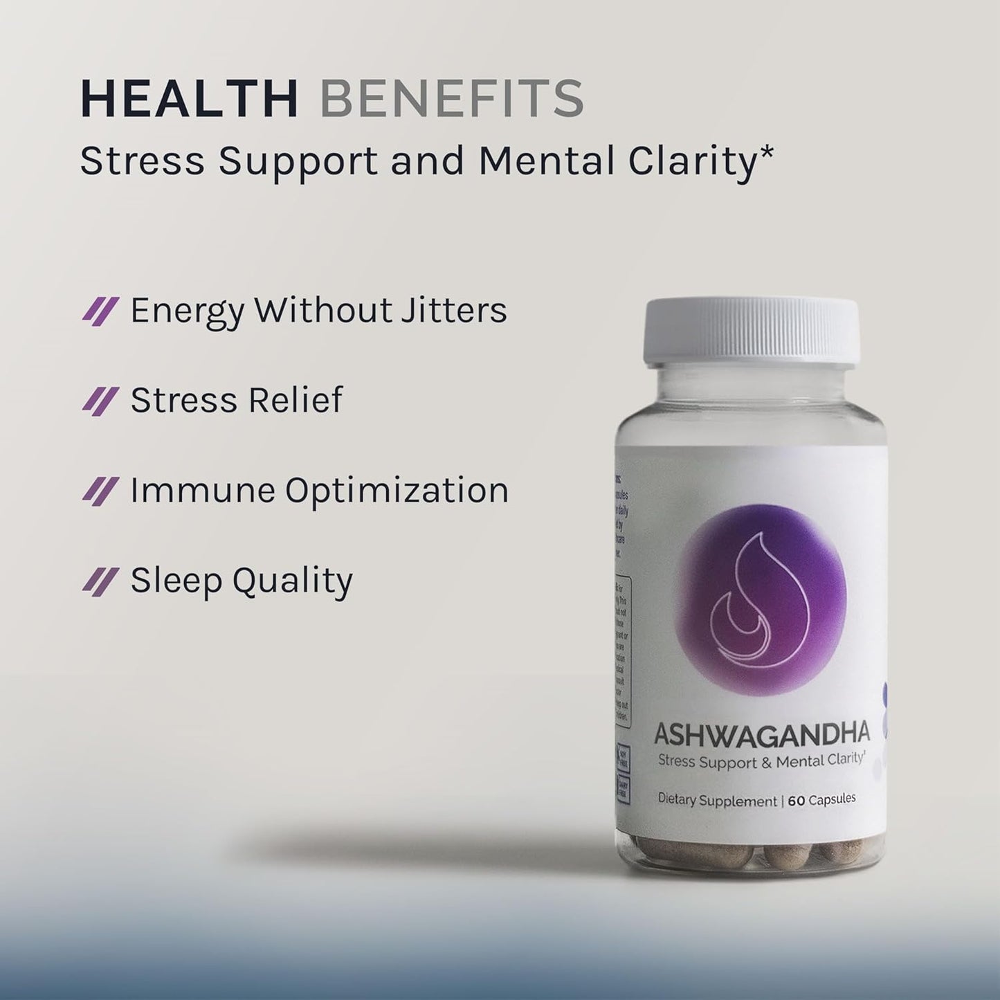 60 Capsules of InfiniWell Ashwagandha for Stress & Mental Clarity - 1300MG Dietary Supplement for Stress & Mood Support