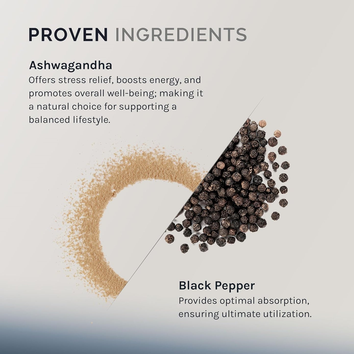 60 Capsules of InfiniWell Ashwagandha for Stress & Mental Clarity - 1300MG Dietary Supplement for Stress & Mood Support