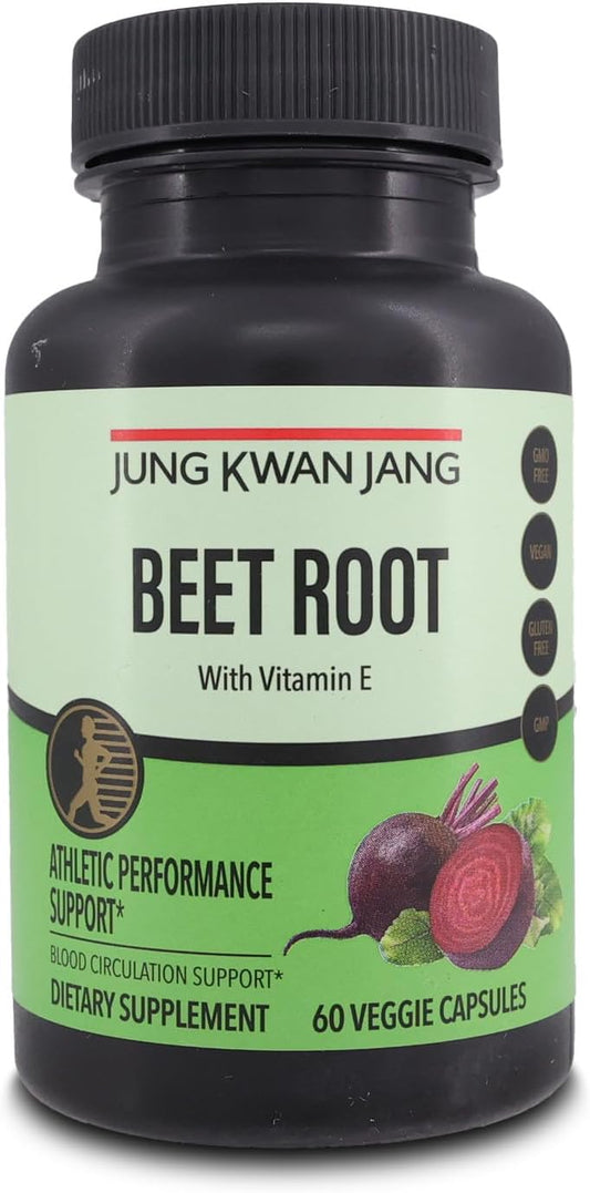 60 Capsules of JungKwanJang Beet Root with Vitamin E - Natural Energy and Antioxidant Support Supplement