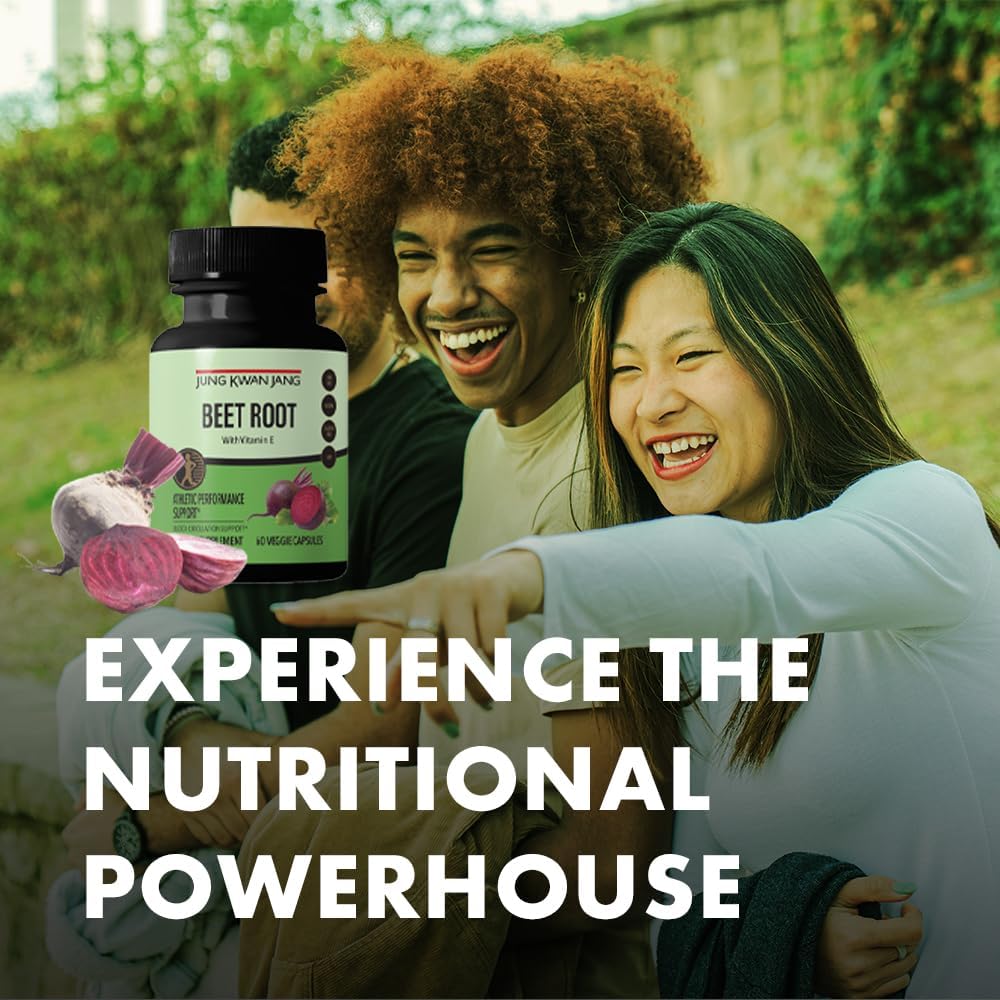 60 Capsules of JungKwanJang Beet Root with Vitamin E - Natural Energy and Antioxidant Support Supplement