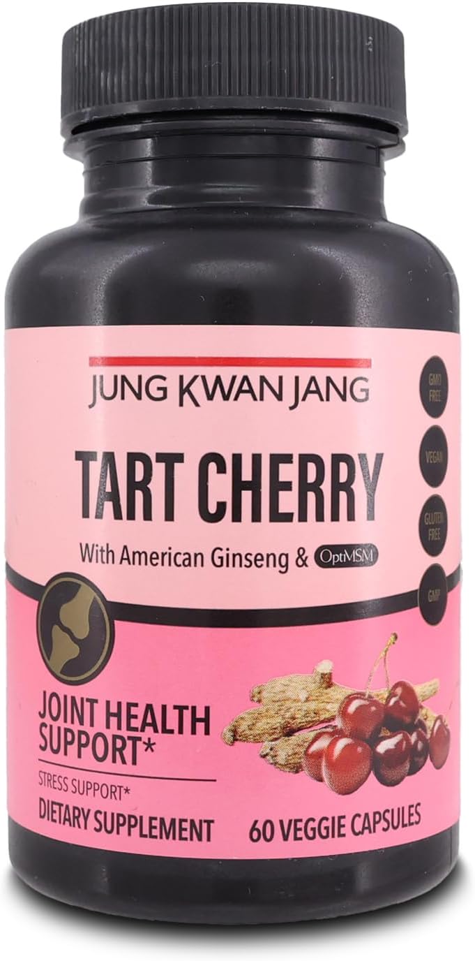 60 Capsules of JungKwanJang Tart Cherry with American Ginseng & OptMSM - Natural Energy & Joint Support
