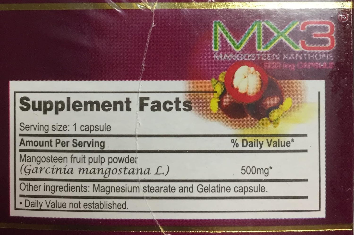 60 Capsules of MX3 Mangosteen Capsules for Improved Health and Wellness