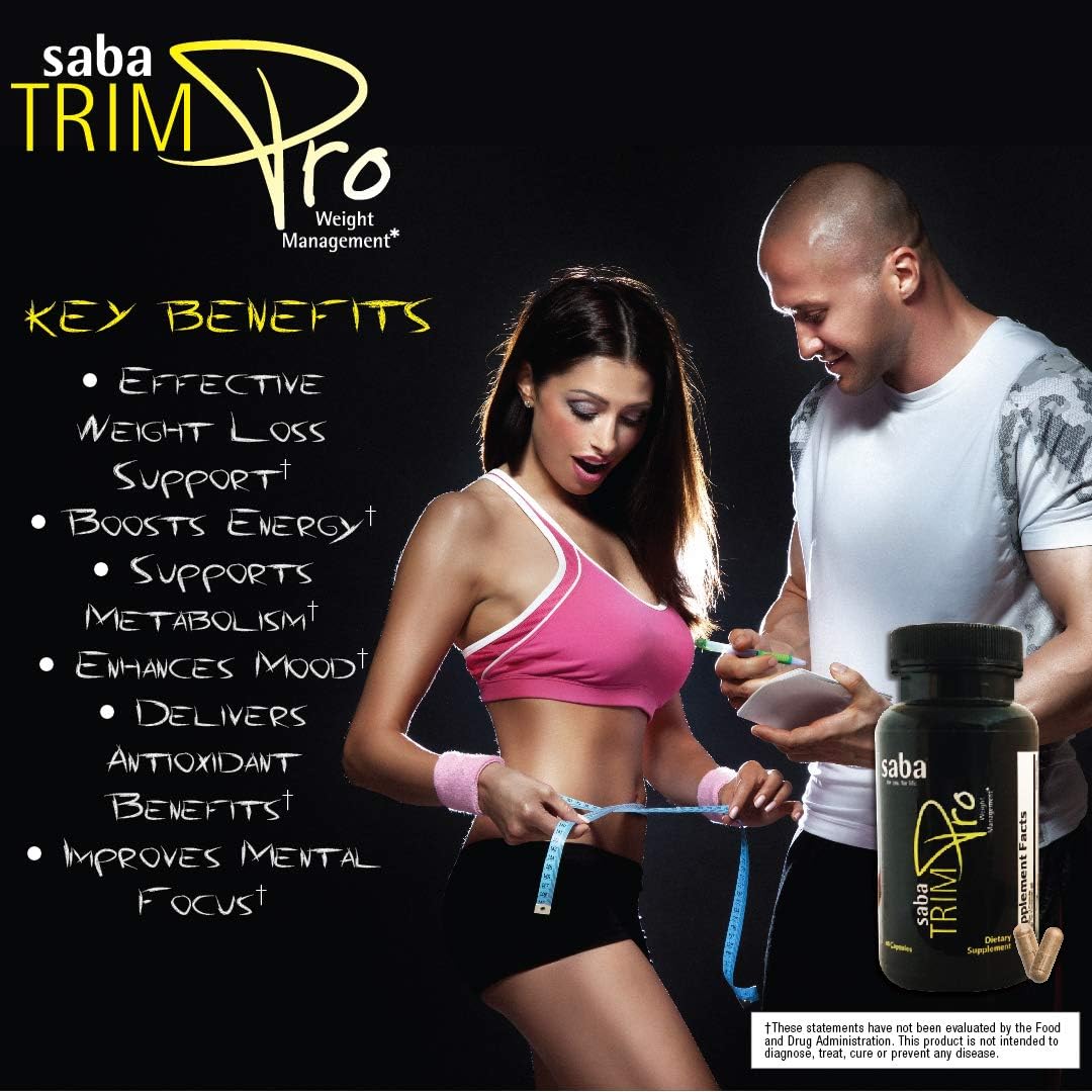 60 Capsules of Saba Trim Pro - Effective Weight Management Formula