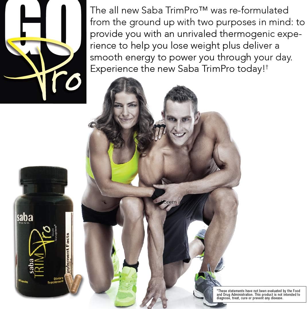 60 Capsules of Saba Trim Pro - Effective Weight Management Formula