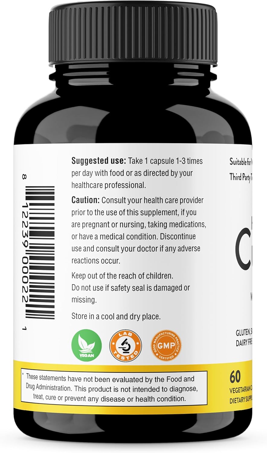 60 Capsules of Sandhu's Non-GMO Curcumin C3 Complex with BioPerine for High Absorption Joint Support