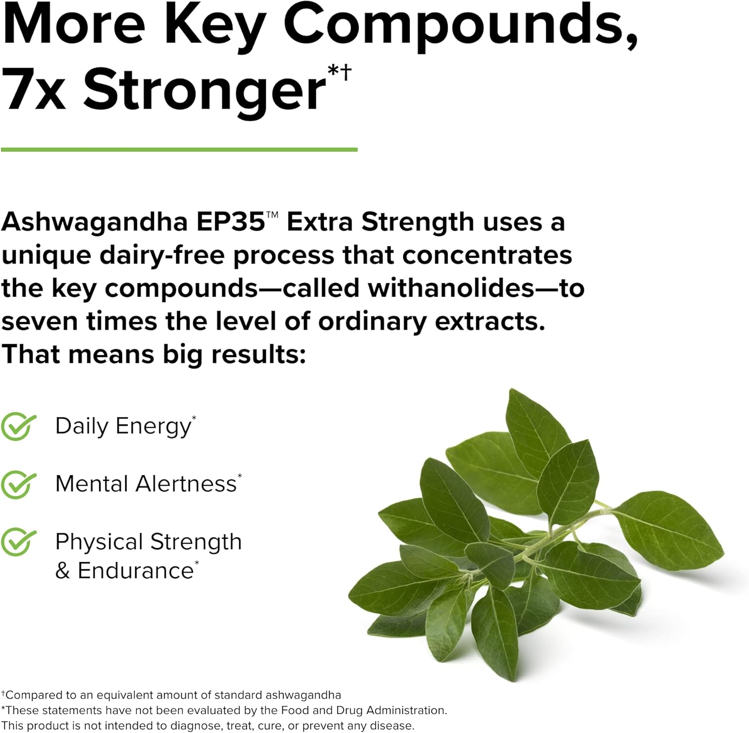 60 Capsules of Terry Naturally Ashwagandha EP35 Extra Strength - Non-GMO & Vegan - Powerful Adaptogen Supplement for 60 Servings