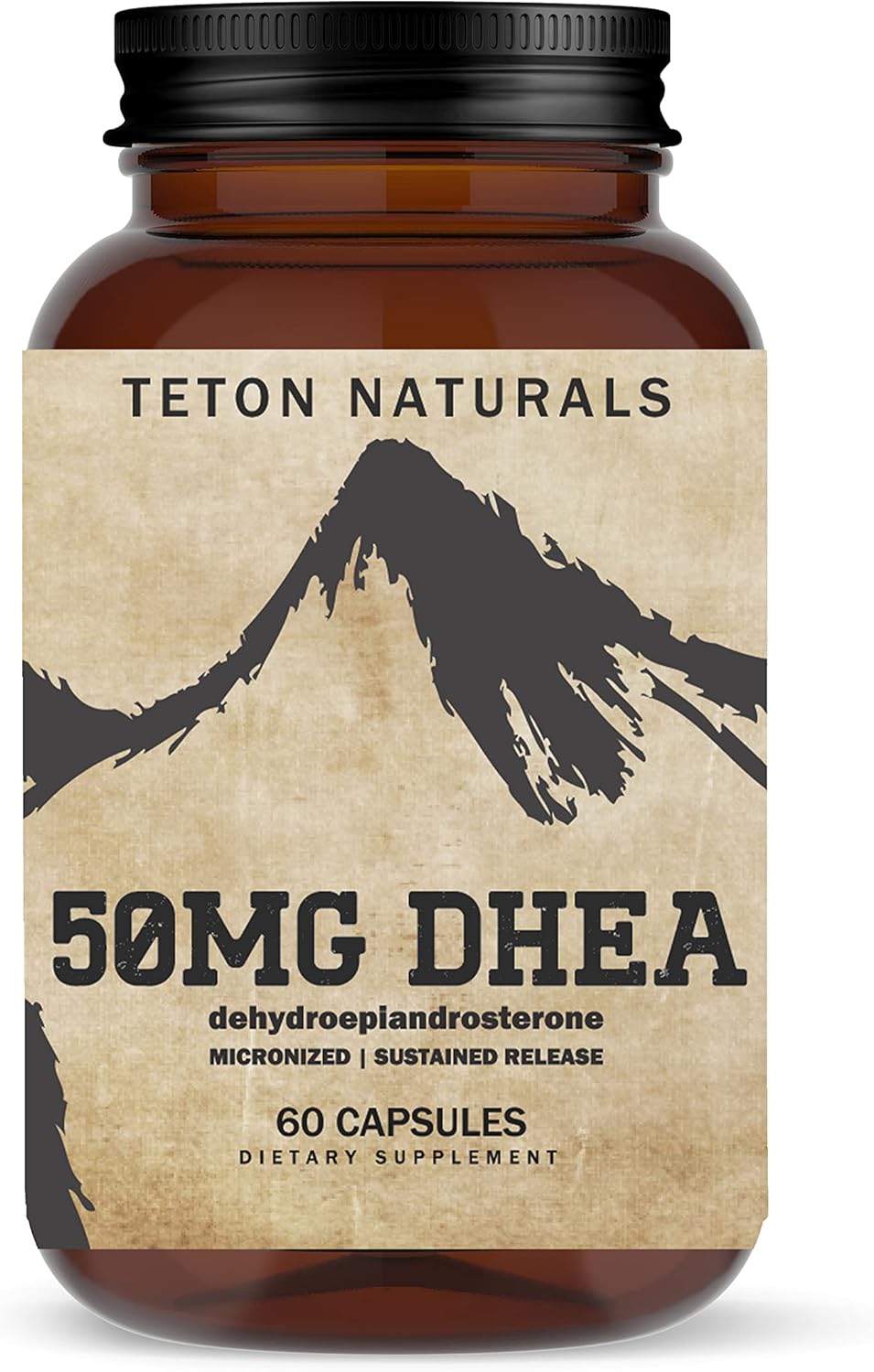 60 Capsules of Teton Naturals DHEA 50MG Dietary Supplements for Hormonal Balance and Wellness