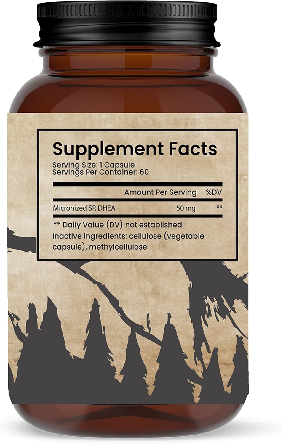 60 Capsules of Teton Naturals DHEA 50MG Dietary Supplements for Hormonal Balance and Wellness