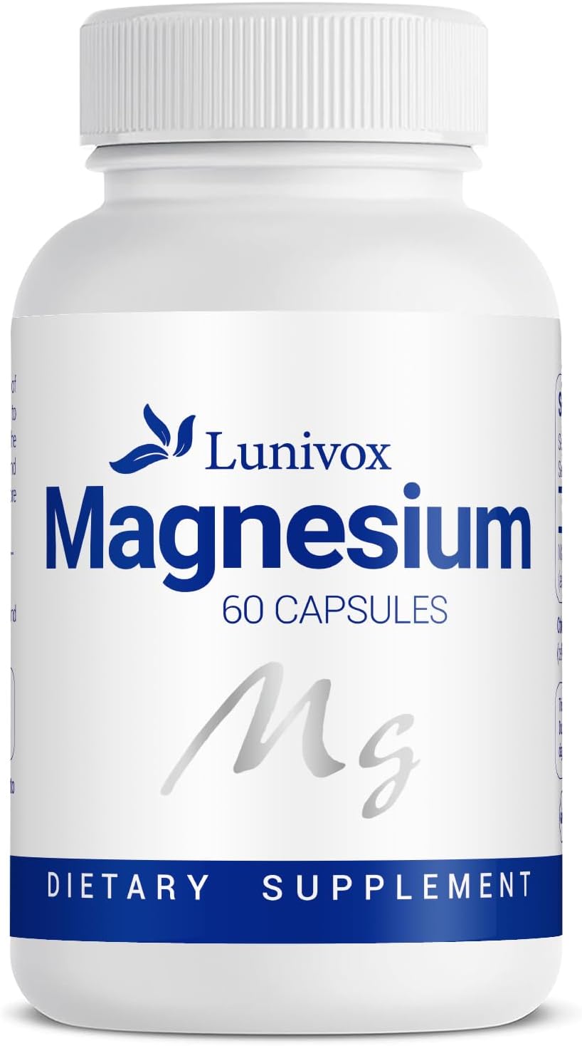 60 Capsules of Wanerbsr Magnesium Glycinate Supplement for Muscle Relaxation, Sleep, Bone Health & Heart Function