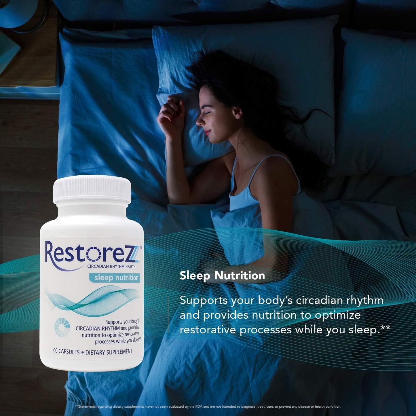 60 Capsules Savant Science RestoreZ Sleep Nutrition - Natural Sleep Aid Supplement for Restoring Restful Sleep and Circadian Balance - Non-Habit Forming Sleep Vitamins