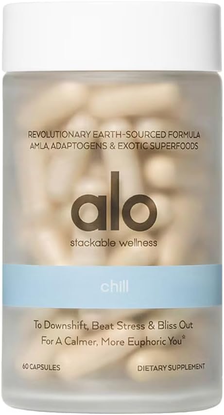 60-Count Alo Yoga Relaxation Supplement Capsules for Calmness and Mental Clarity
