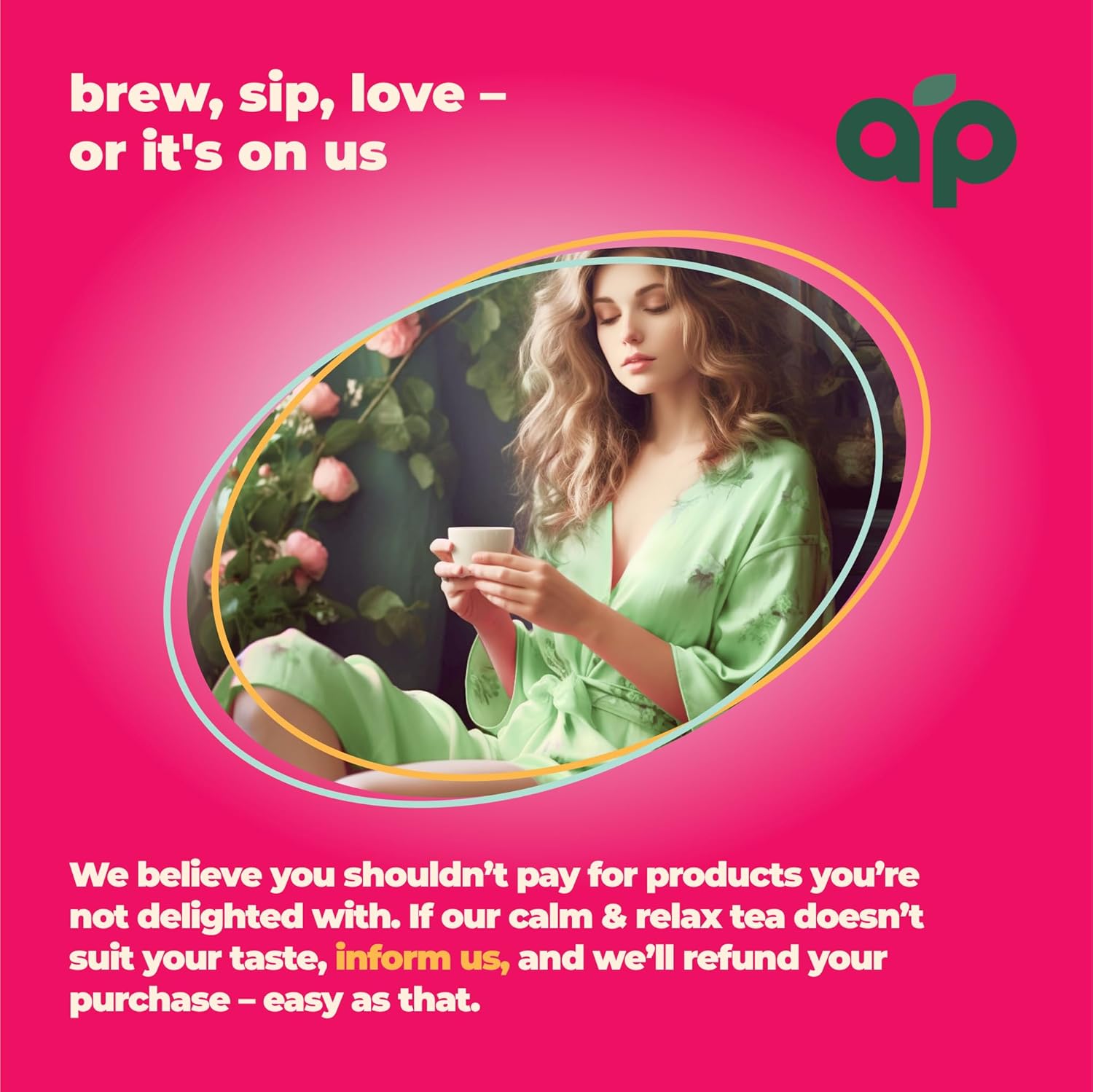 60 Count Aprikalife Herbal Tea Bags with Chamomile, Peppermint, and Lavender - Relaxing and Soothing Herbal Blend for Calmness and Serenity