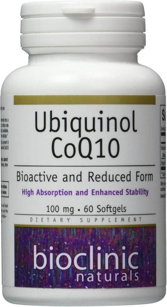 60 Count Bioclinic Naturals Ubiquinol Softgels for Heart Health and Energy Support
