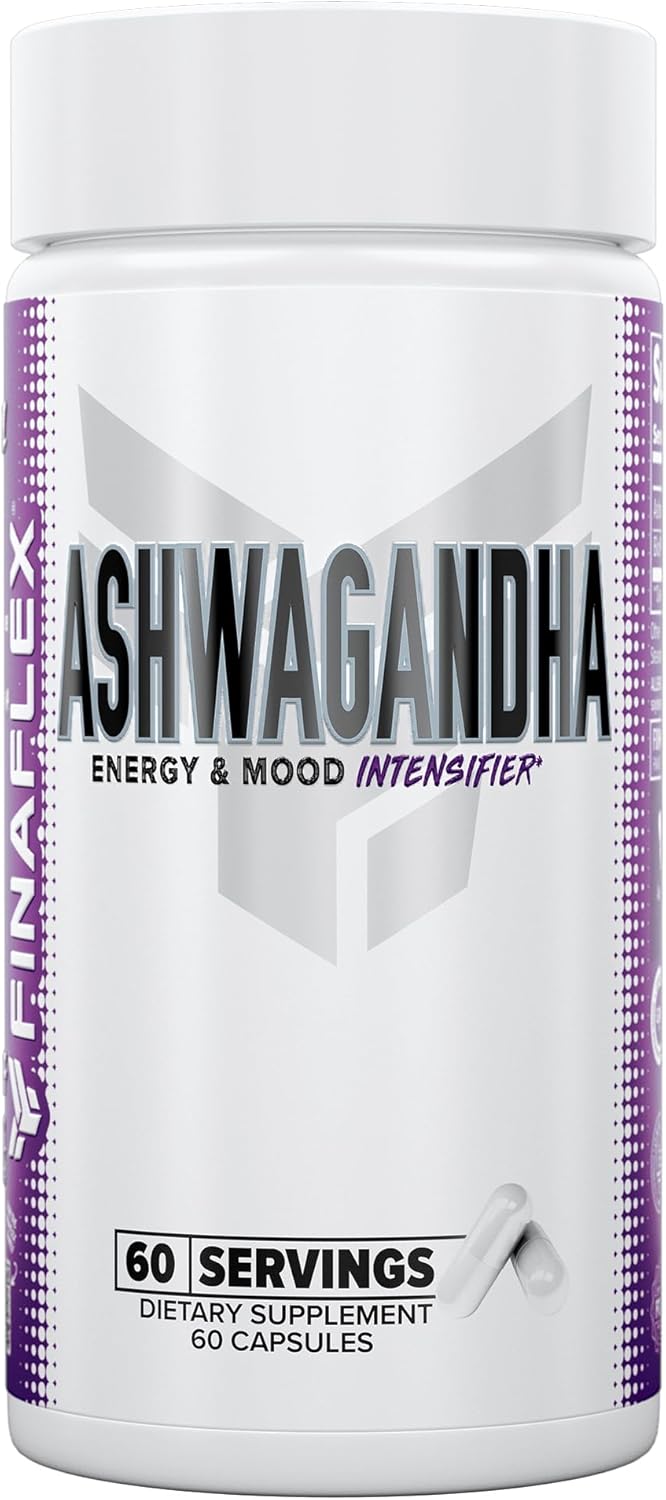 60 Count Bottle of FINAFLEX Ashwagandha Dietary Supplement for Stress Relief and Immune Support