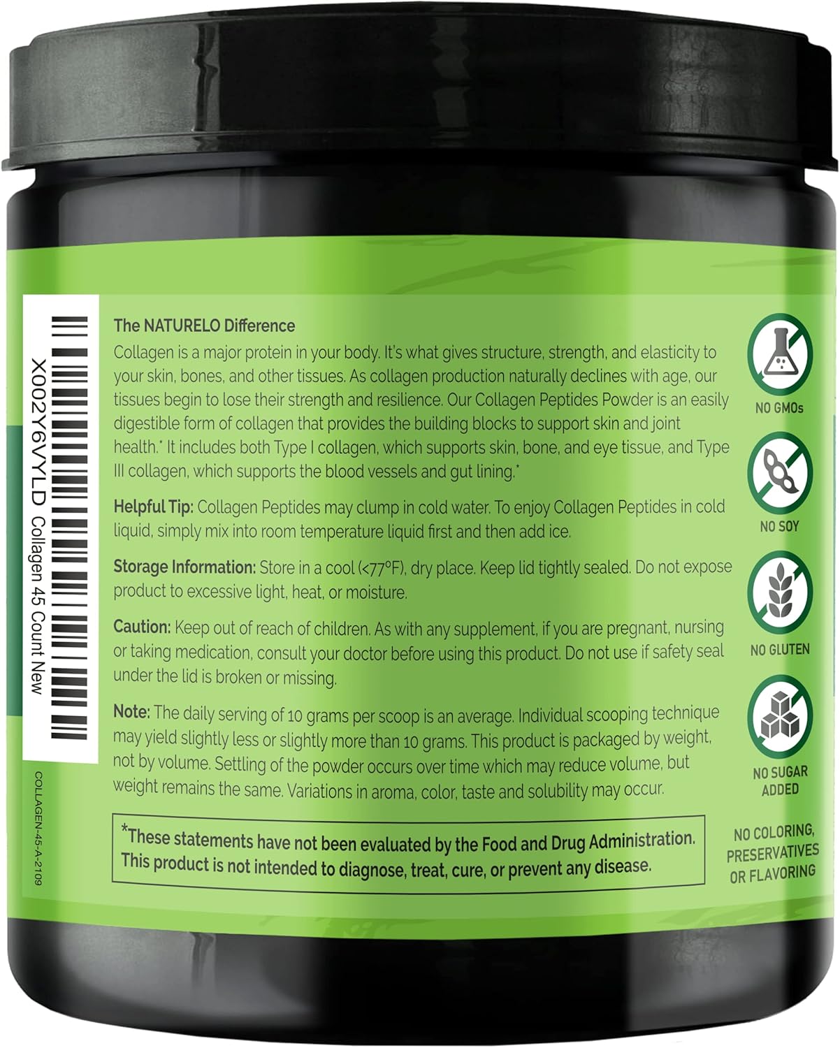 60 Count Collagen Peptide Powder with Whole Food Beauty Multivitamin - 45 Servings