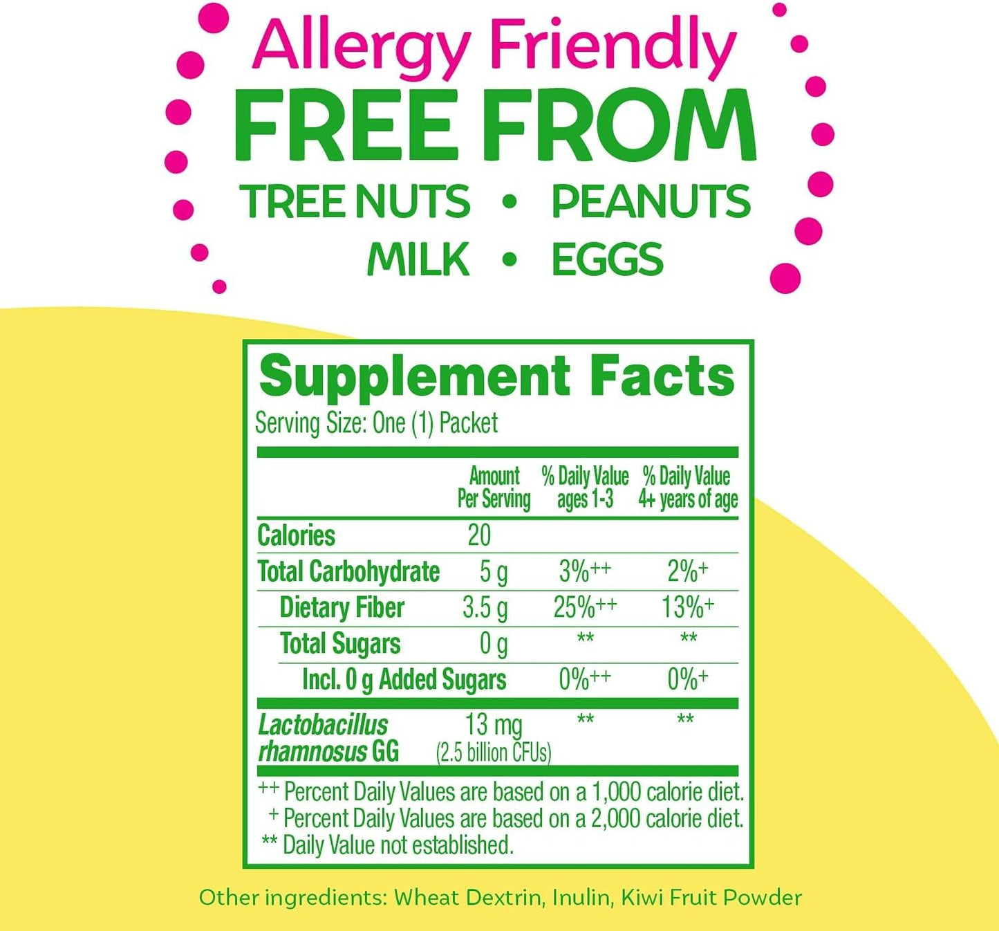 60 Count Culturelle Kids Probiotic + Fiber Packets for Ages 1+, Supports Digestive Health & Immune System, Promotes Regularity