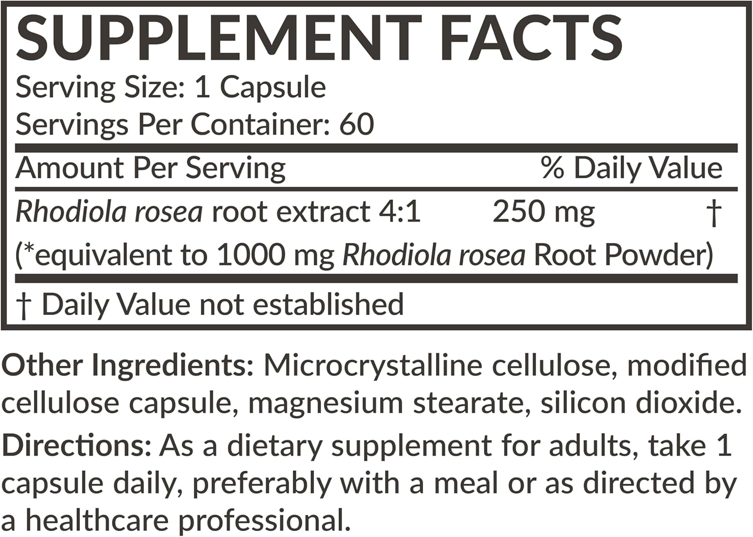 60 Count Futurebiotics Rhodiola Rosea Powder Capsules for Vegetarians - BoostGo Australia