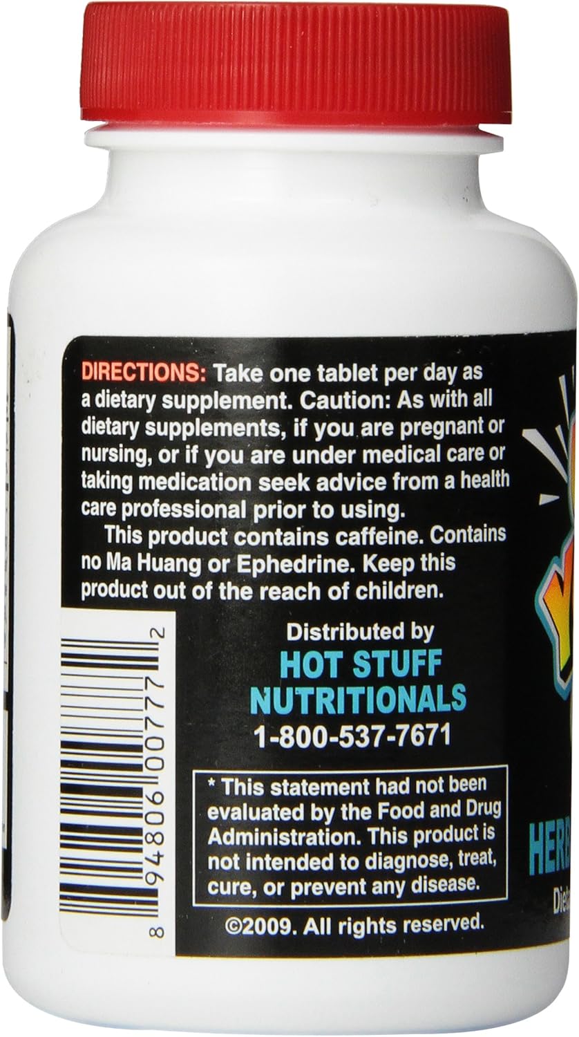 60 Count Hot Stuff Nutritionals Herbal Energy Blaster Tablets to Boost Your Energy