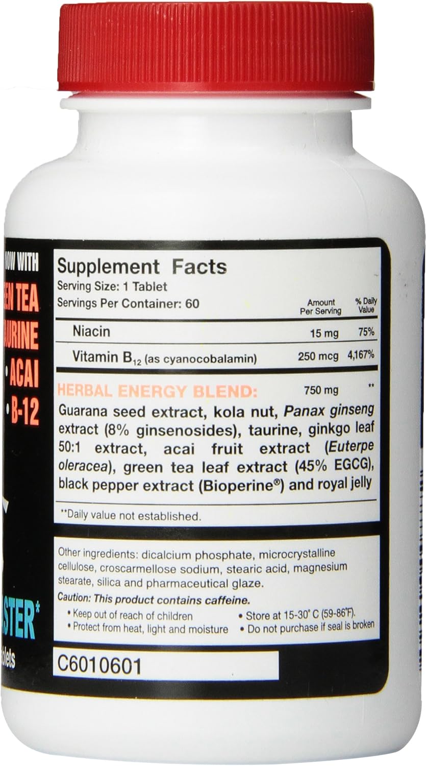 60 Count Hot Stuff Nutritionals Herbal Energy Blaster Tablets to Boost Your Energy