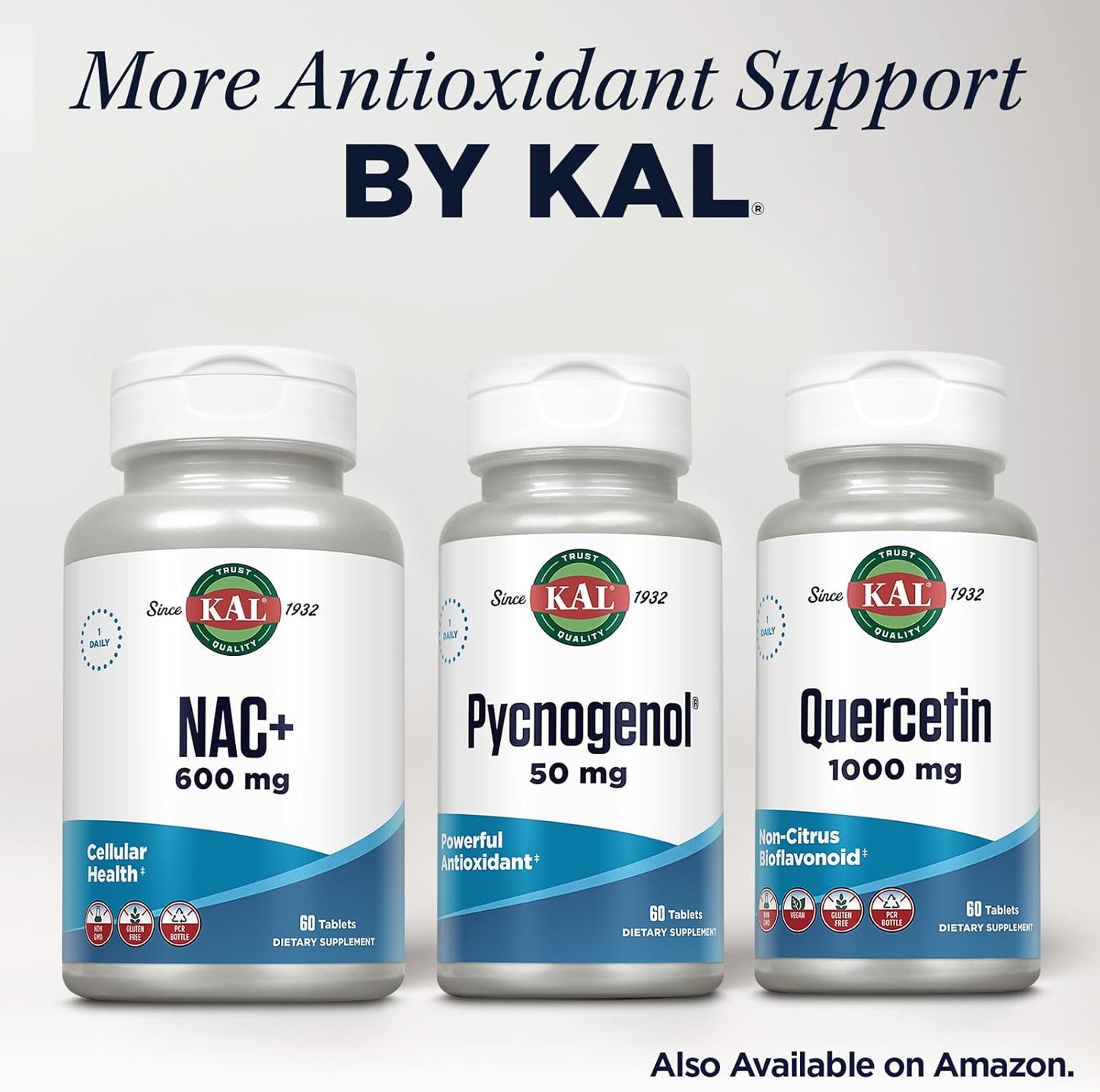 60 Count KAL 50 Mg Pycnogenol Tablets for Antioxidant Support