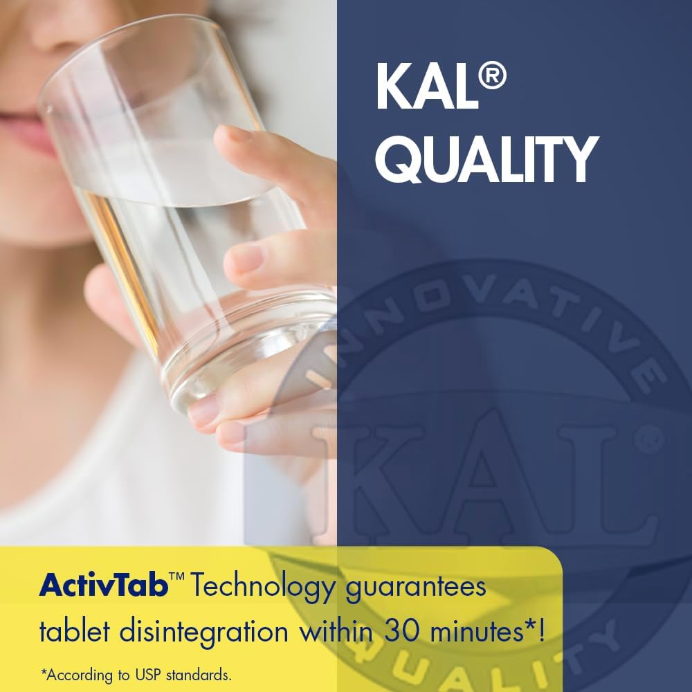 60 Count KAL DHEA Vegetarian Tablets, 25 mg - Natural Hormone Balance Support Supplement