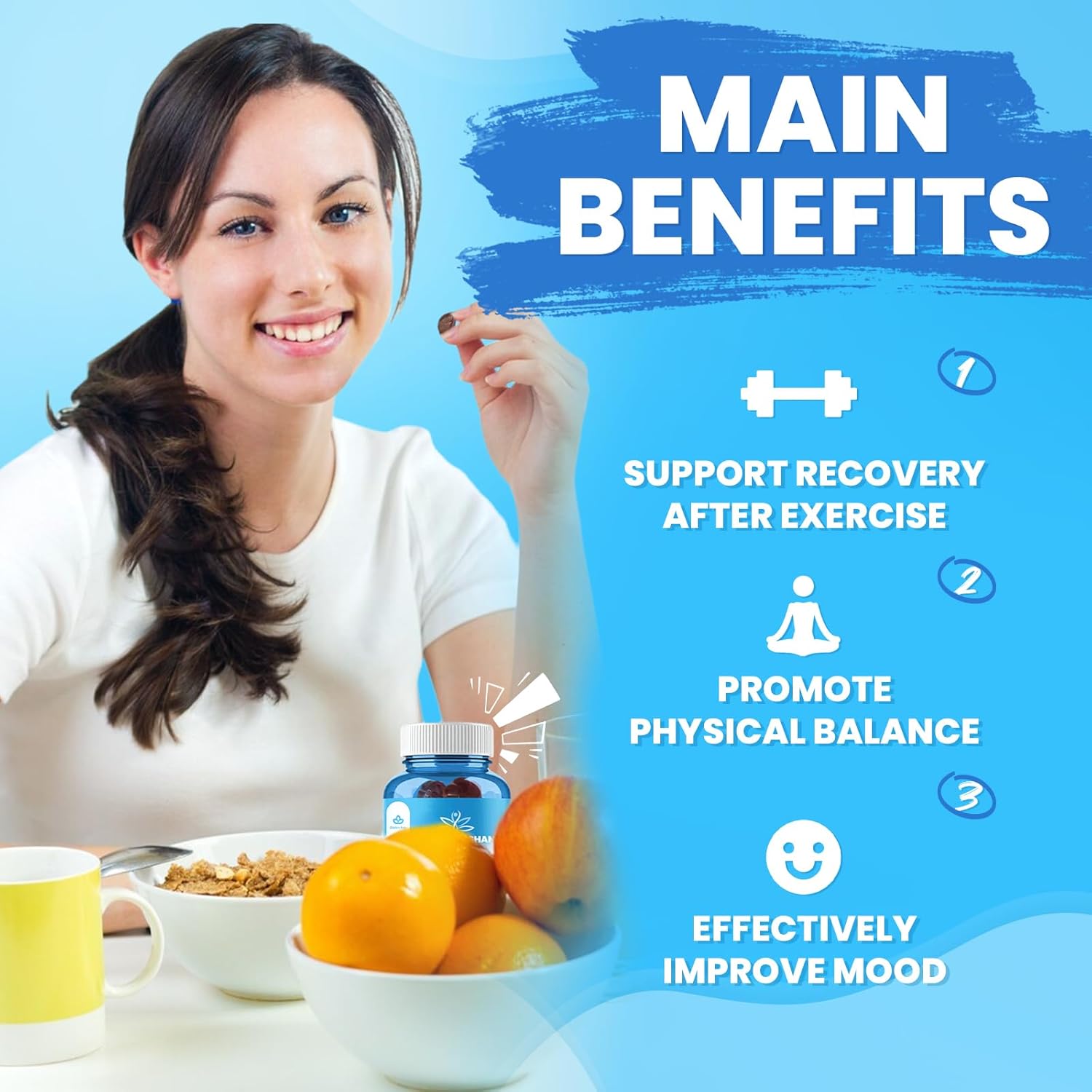 60 Count Mixed Berry Ashwagandha Gummies KSM-66 - Vegan & Gluten-Free Relaxation Supplement with Organic Ashwa Root Extract - Non-GMO & Plant Based for Immune Support