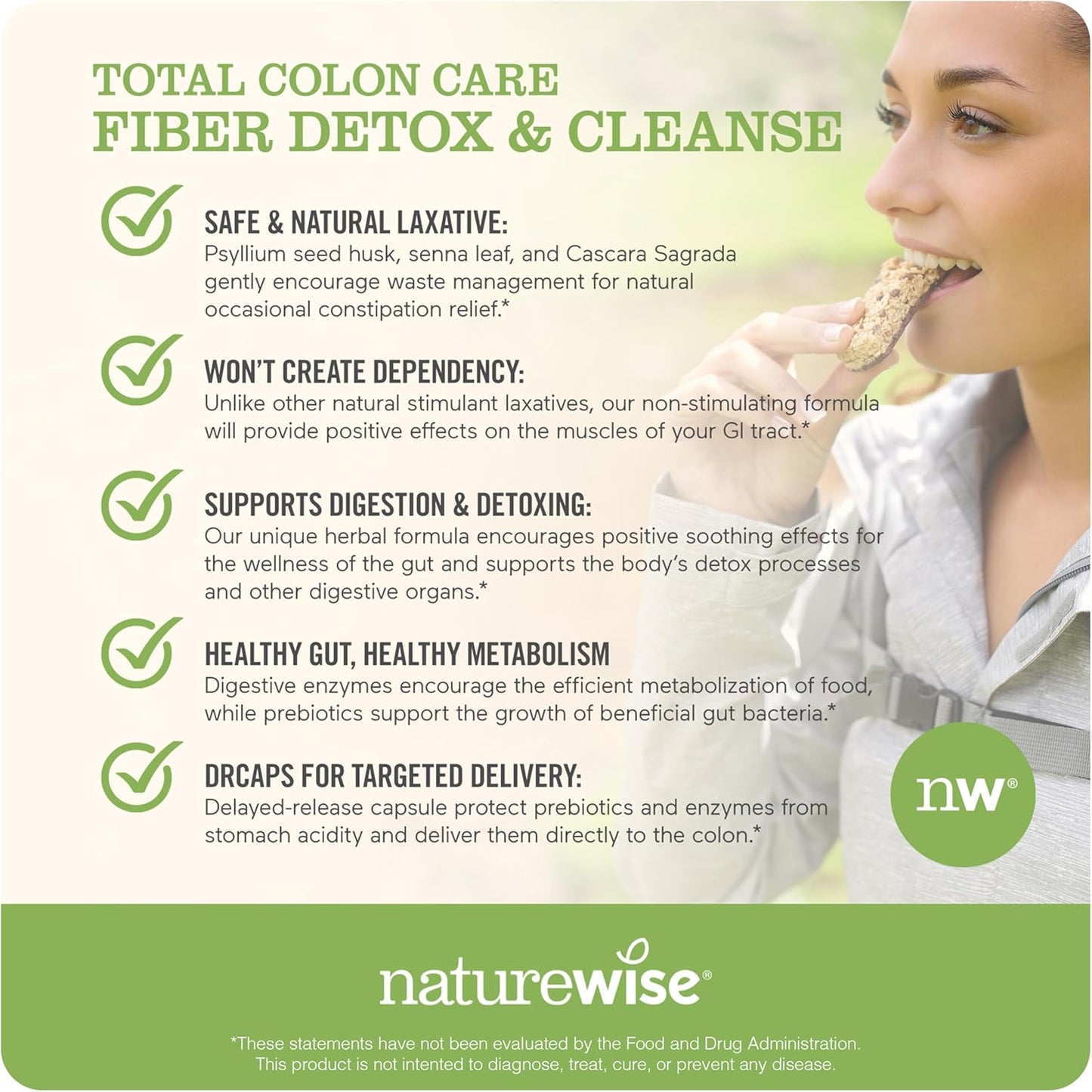 60 Count NatureWise Total Colon Care Fiber Cleanse & Omega 3 Fish Oil Capsules - BoostGo Australia
