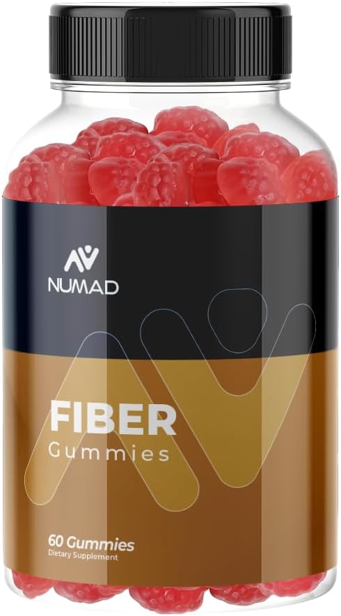60 Count NUMAD Fiber Gummies for Digestive Health and Regularity - Natural Strawberry Flavour