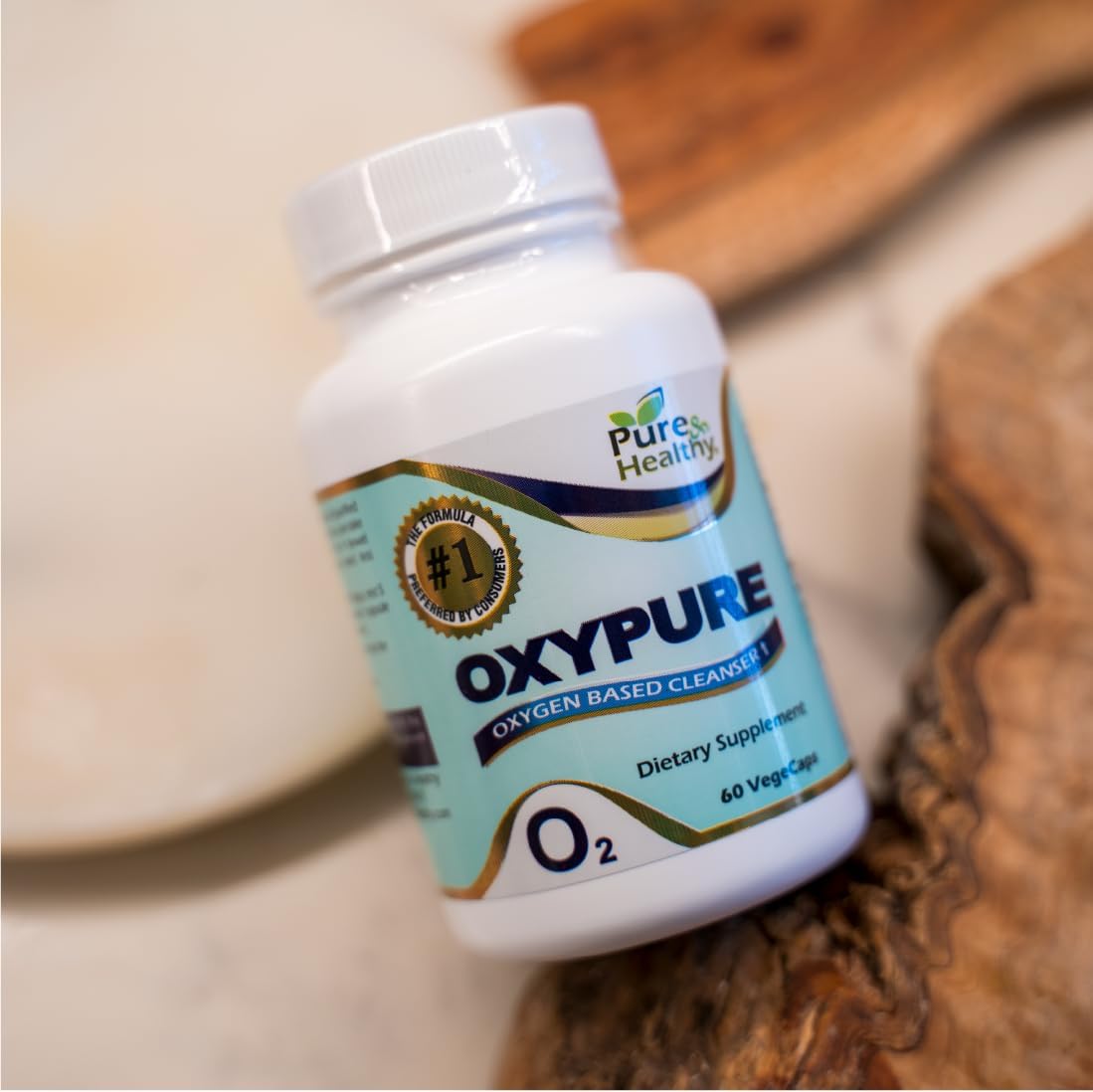 60 Count Pure Oxypure Magnesium Oxide Colon Cleanser Capsules with Sodium Bicarbonate