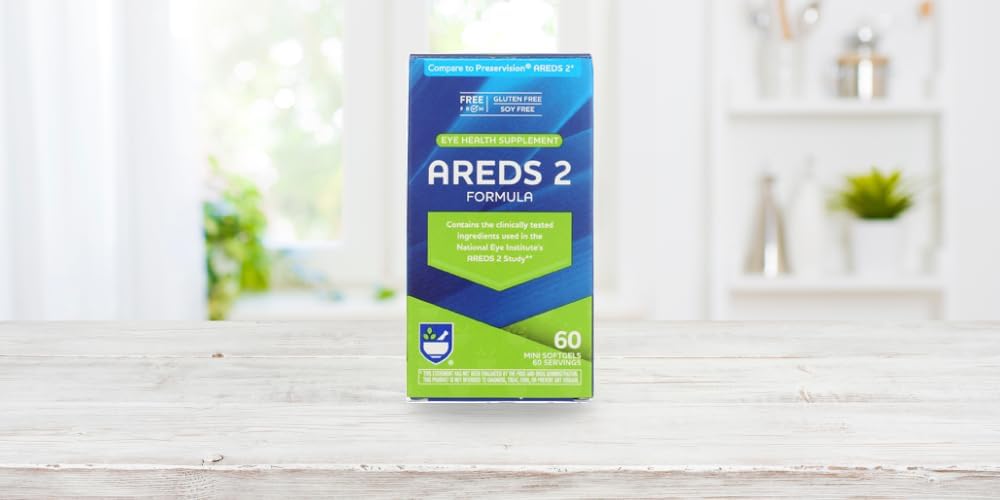 60 Count Rite Aid AREDS 2 Softgels for Eye Health with Lutein, Vitamin C, Zinc, Vitamin E - Gluten & Soy Free