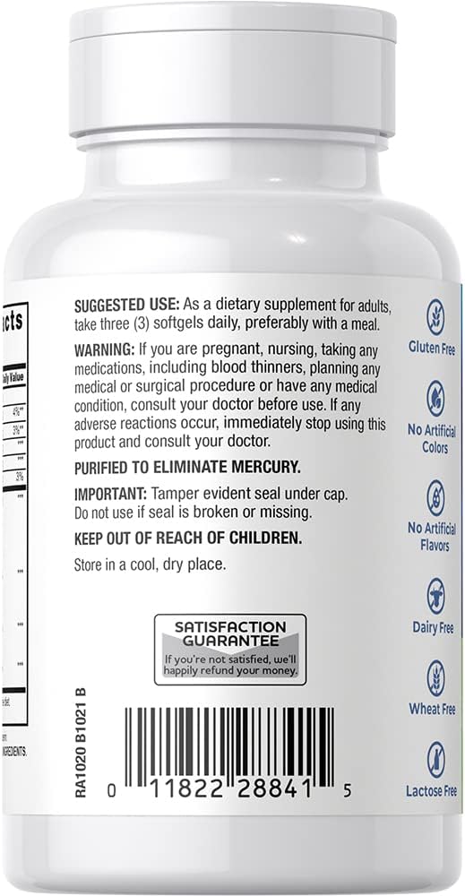 60-Count Rite Aid Triple Omega 3, 6, 9 Softgels with Fish Oil for Heart Health, DHA, EPA, Flaxseed, Borage Oil