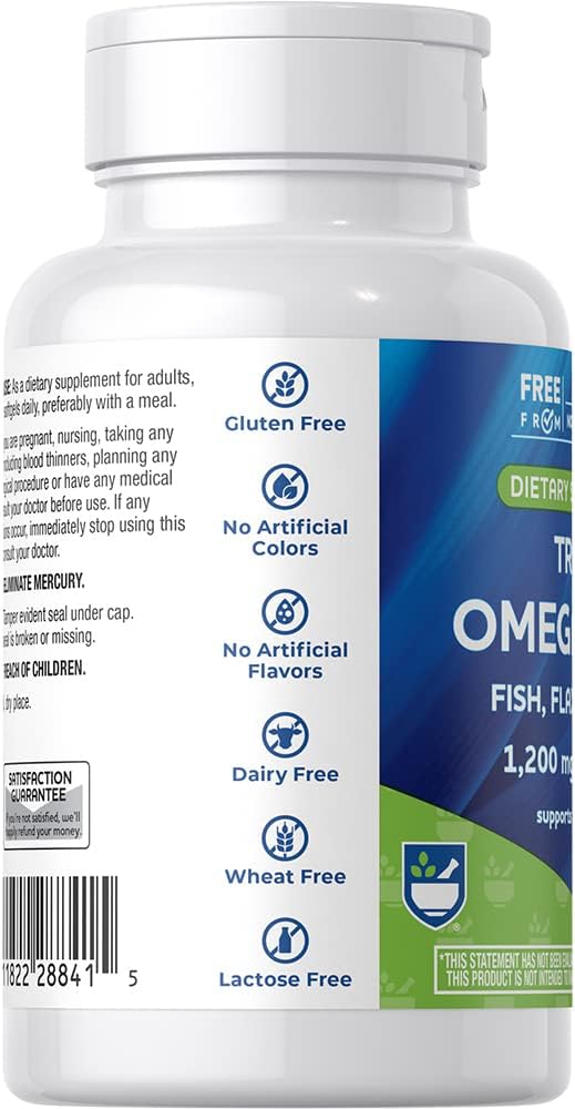 60-Count Rite Aid Triple Omega 3, 6, 9 Softgels with Fish Oil for Heart Health, DHA, EPA, Flaxseed, Borage Oil