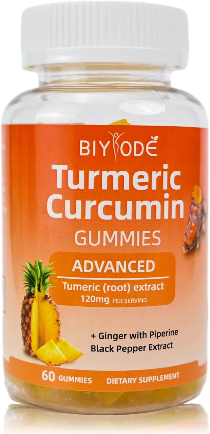 60 Count Sugar-Free Pineapple Flavored Curcumin Gummies for Joint Support & Enhanced Athletic Performance