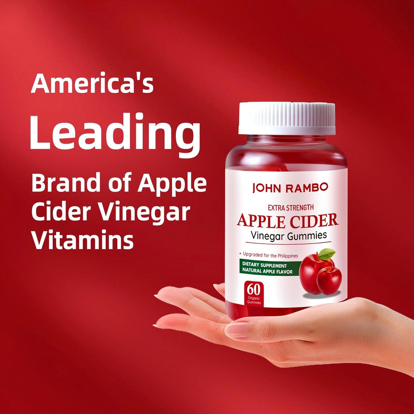 60 Count Vegan Apple Cider Vinegar Gummies for Gut Health - Non-GMO with Vitamin B12, B6, Beet Root & Pomegranate - Energy & Detox Support