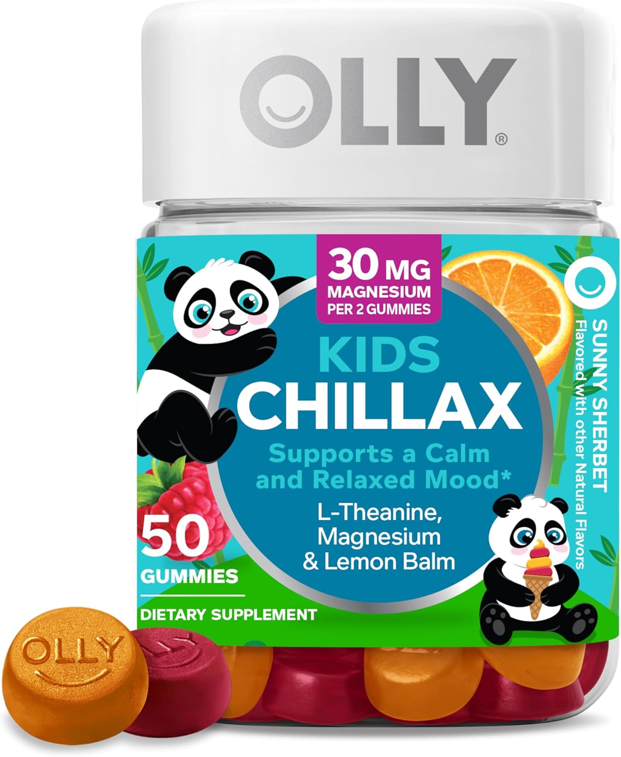 60 Count Zhou Nutrition Elderberry Gummies & 50 Count OLLY Kids Magnesium Gummies for Immune and Calm Support