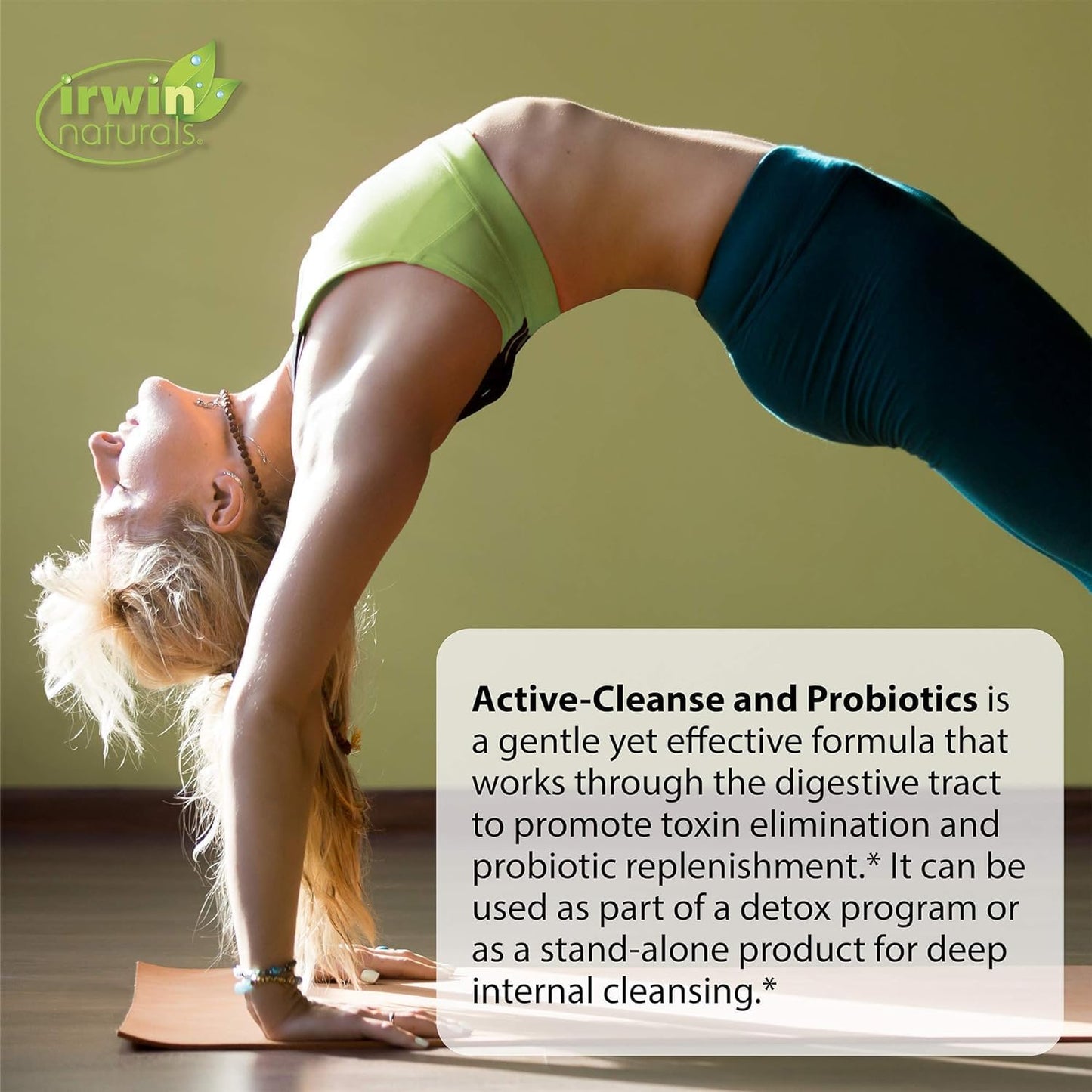 60 ct. Irwin Naturals Aloe & Triphala Active Cleanse with Probiotics for Gentle Digestive Support - Effective Detox & Elimination - Nourish & Balance - Includes Pill Case